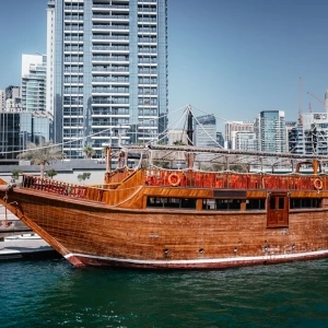 Al Mansour Dinner Cruise —  Dubai Marina, JBR, Blue Waters Island, Dubai Harbour, Palm Jumeirah. tour experience with Flyout Tours
